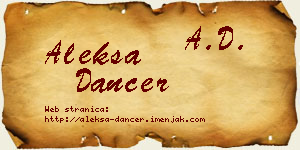 Aleksa Dancer vizit kartica